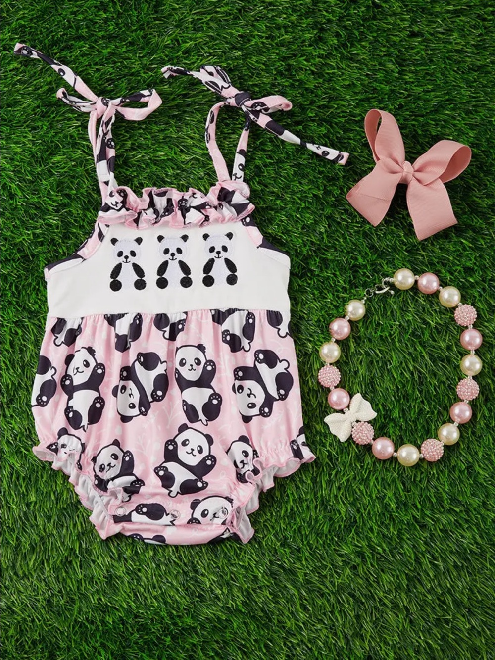 Pink Panda Baby Romper NIP